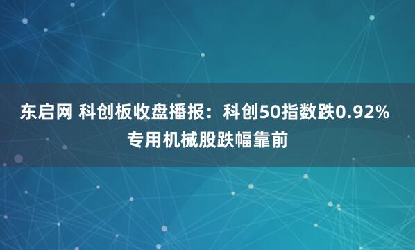 东启网 科创板收盘播报：科创50指数跌0.92% 专用机械股跌幅靠前