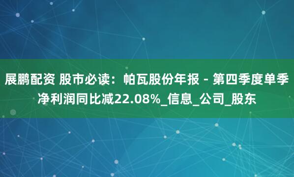 展鹏配资 股市必读：帕瓦股份年报 - 第四季度单季净利润同比减22.08%_信息_公司_股东
